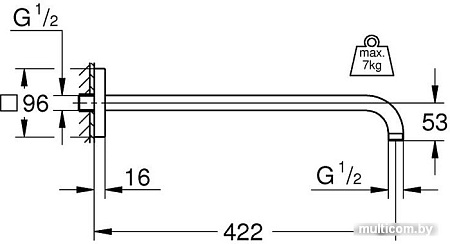 Держатель верхнего душа Grohe Rainshower 26145000