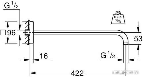 Держатель верхнего душа Grohe Rainshower 26145000