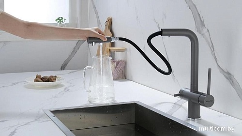 Смеситель Paulmark Serpentine SE213222-GRM (серый/серый металлик)