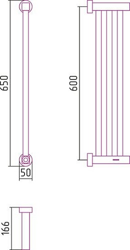 Полотенцесушитель Сунержа Хорда 4.0 600x166 30-0834-0600