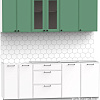 Готовая кухня Интермебель Лион-15 2м без столешницы (мята софт/белый софт)