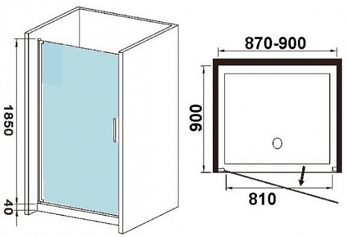 Душевая дверь WeltWasser WW600 600K1-90