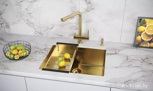 Дозатор для жидкого мыла Paulmark Decus D004-LG (светлое золото)