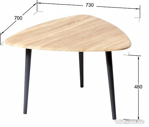 Журнальный столик Калифорния мебель Квинс (дуб сонома)