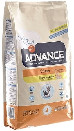 Сухой корм для кошек Advance Kitten Chicken and Rice 10 кг