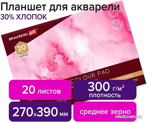Планшет для акварели BRAUBERG Art 113252 (20 л)