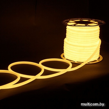 Гибкий неон Elektrostandard 220V 9.6W 144Led 2835 IP67 круглый теплый белый a052998