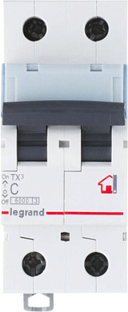 Выключатель автоматический Legrand TX3 2P C 20A 6кА 2M 404043