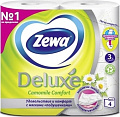Туалетная бумага Zewa Deluxe Ромашка 3 слоя (4 рулона)