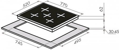 Варочная панель MAUNFELD EVCE.775.SM.T-BK