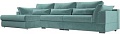 Угловой диван Mebelico Пекин Long 115424L (левый, велюр, бирюзовый)
