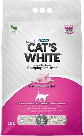 Наполнитель для туалета Cat's White Baby Powder Scented 10 л