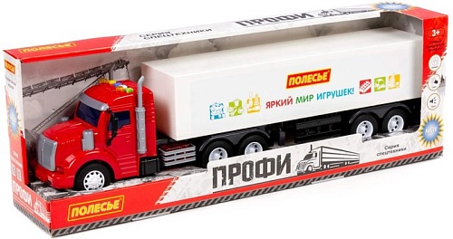 Грузовик Полесье Профи Тягач с полуприцепом 93462 (красный/белый)