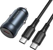 Автомобильное зарядное Borofone BZ32 USB Type-C (серый)