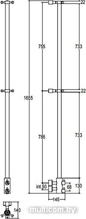 Полотенцесушитель Margaroli Arcobaleno 416/L 165.5x5 (хром)