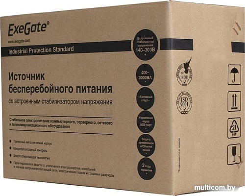 Источник бесперебойного питания ExeGate Power Back BNB-650.LED.AVR.C13.RJ.USB