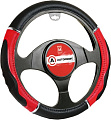 Оплетка на руль Autoprofi GL-1020 BK/RD (M) (черный/красный)