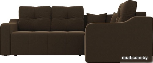 Угловой диван Mebelico Кембридж угловой 108822 (правый, микровельвет, коричневый)