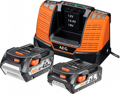 Аккумулятор с зарядным устройством AEG Powertools SETLL18X02BL2 4932459176 (18В/2 Ah + 18В/4 Ah + 12-18В)