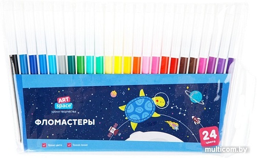 Фломастеры ArtSpace Космические приключения WCP24_26865 (24 цв)