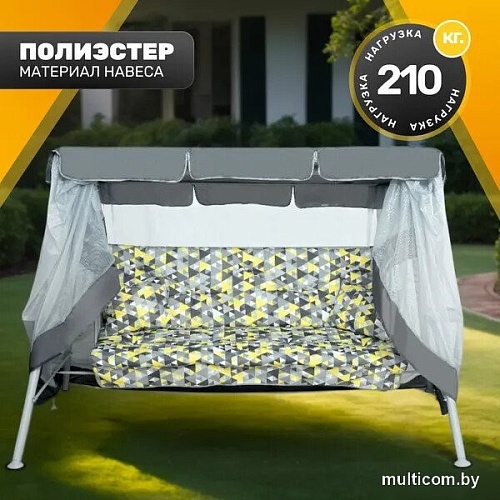 Садовые качели Sundays Варна-8 с1668 (серый/желтый)