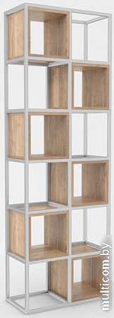 Стеллаж Hype Mebel Грос-2 70x210 (белый/дуб галифакс натуральный)