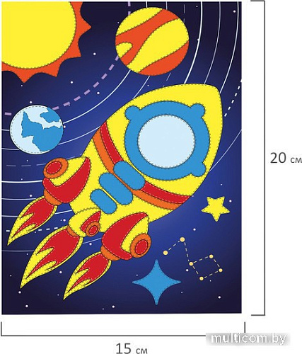 Набор для создания поделок/игрушек Юнландия Аппликация из фольги. Ракета 662383