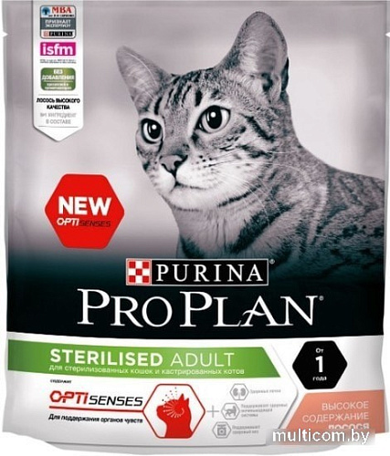 Сухой корм для кошек Pro Plan Sterilised Adult OptiSenses с лососем 400 г