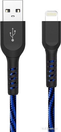 Кабель Atomic Flexstick Game+ 30.328 USB Type-A - Lightning (1.5 м, черный/голубой)