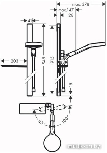Душевой гарнитур Hansgrohe Rainfinity 27671000 (хром)