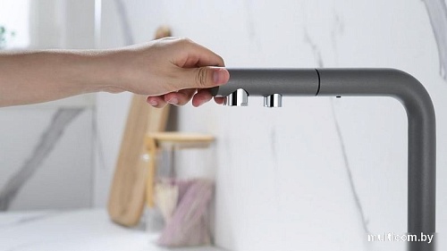 Смеситель Paulmark Serpentine SE213222-GRM (серый/серый металлик)