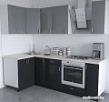 Угловая кухня Хоум Лайн Кристалл Люкс 1200х2400 угловой (черный глянец/серый пыльный)
