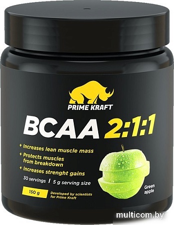 Аминокислоты Prime Kraft BCAA 2:1:1 (150г, зеленое яблоко)