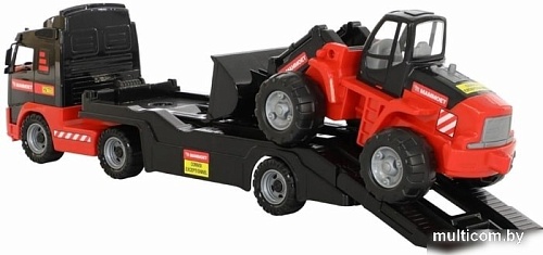 Игрушечный транспорт Полесье Трейлер + трактор Mammoet Volvo (в лотке) 57105