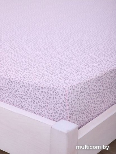 Постельное белье Luxsonia Трикотаж на резинке 200x200 2418 (цветочный розовый)