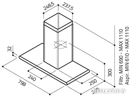 Кухонная вытяжка Elica GALAXY BLIX/A/80