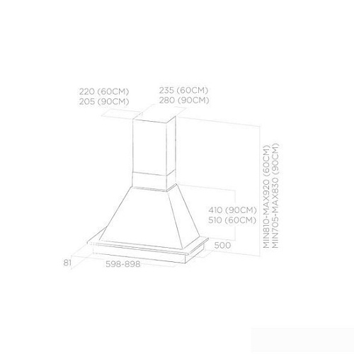 Кухонная вытяжка Elica Daisy WH/A/90 T.Grezzo PRF0041912B