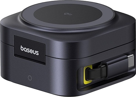 Сетевое зарядное Baseus PicoGo Series 2-in-1 Magnetic Wireless Charger Qi2 67W P10276800123-00 (черный)