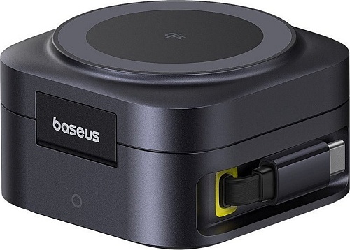 Сетевое зарядное Baseus PicoGo Series 2-in-1 Magnetic Wireless Charger Qi2 67W P10276800123-00 (черный)