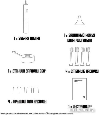 Электрическая зубная щетка Xiaomi Electric Toothbrush T302 MES608 (международная версия, серебристый)