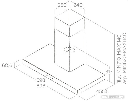 Кухонная вытяжка Elica Joy BLIX/A/60 PRF0104625A