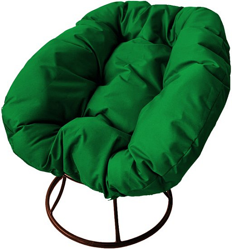 Кресло M-Group Пончик 12310204 без ротанга (коричневый/зеленая подушка)