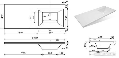 Умывальник Эстет Даллас ФР-00001528 (правый)