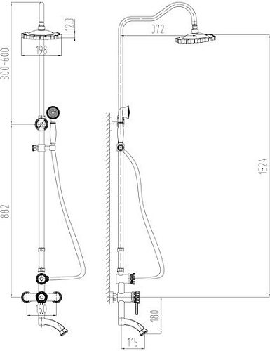 Душевая система Lemark Jasmine LM6662B