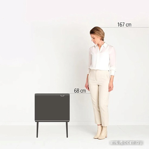 Система сортировки мусора Brabantia Bo Touch Bin 11+23 л (минерально-синий)