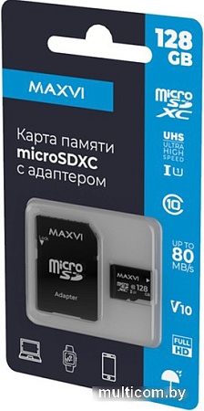 Карта памяти Maxvi microSDHC 128GB Class 10 UHS-I (1) MSD128GBC10V10