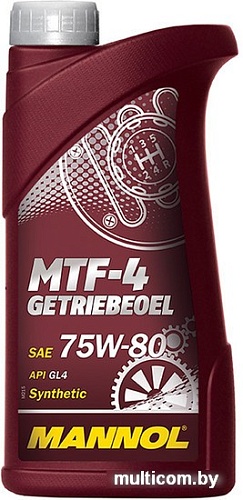 Трансмиссионное масло Mannol MTF-4 Getriebeoel 75W-80 API GL-4 1л