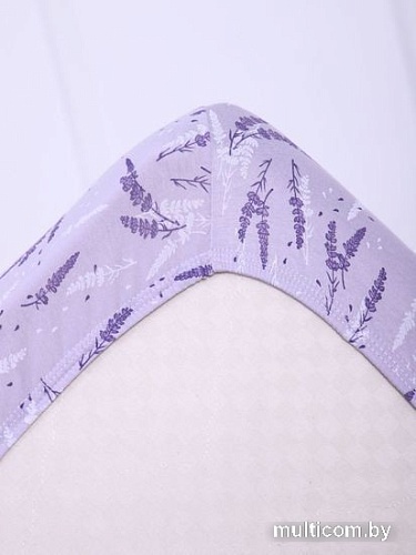 Постельное белье Luxsonia Трикотаж на резинке 200x200 2230 (лаванда сиреневый)