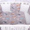 Бампер в кроватку Amarobaby Путешественники (12 подушек, серый/коричневый)