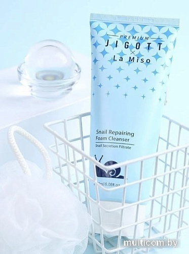 Jigott & La Miso Восстанавливающая пенка для умывания с муцином улитки 180 мл
